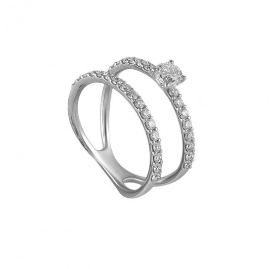 Ring Crivelli Woman in White Gold Diamante 721197C - 721197C